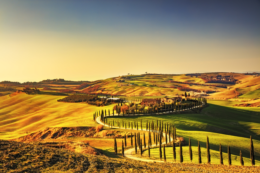 Het prachtige uitzicht en landschap in Toscane