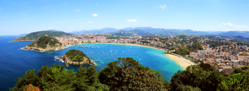 Donostia-San Sebastian Bay in Spanje