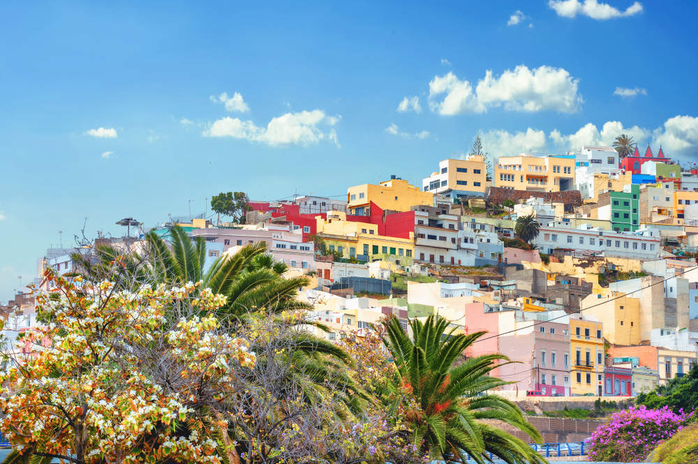 Kleurrijke huizen Las Palmas, Gran Canaria, Canarische eilanden